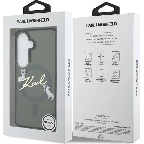 Karl Lagerfeld IML Choupette Karl Script Logo Magnetic kryt Samsung Galaxy S26 černý - Pouzdra - Obrázek a96580b852764114819d3413abdd8ff0