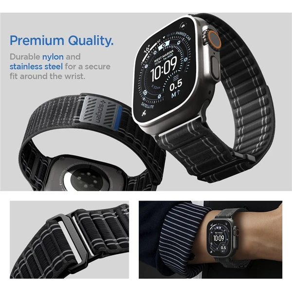 Spigen Fabric Band řemínek (hook-and-loop) Apple Watch 49/46/45/44mm černý - Řemínky - Obrázek a98205bb96b04be39f66618540619ce7