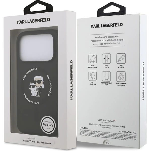 Karl Lagerfeld Liquid Silicone Karl and Choupette MagSafe kryt iPhone 18 Pro černý - Pouzdra - Obrázek a98c9a339cd2406a9fdbf685dcae78a4