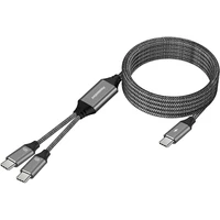 PremiumCord USB-C napájecí kabel s chytrým rozdělením výkonů 100W 1m černý/bílý - Kabely a redukce