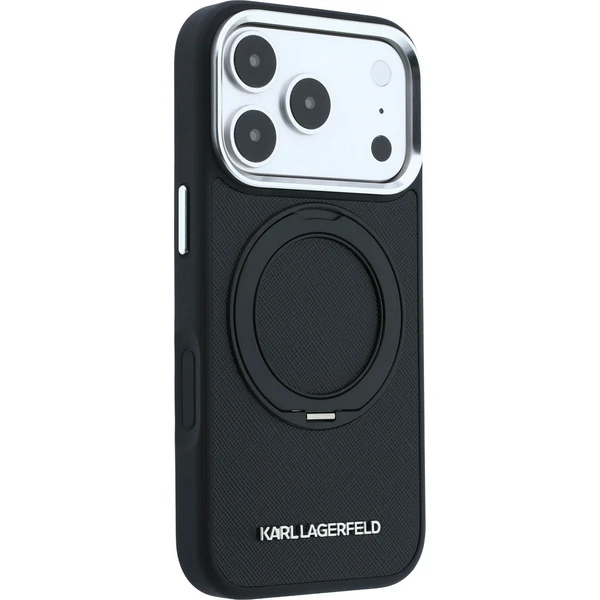 Karl Lagerfeld PU Saffiano Ring Stand MagSafe kryt iPhone 18 Pro Max černý - Pouzdra - Obrázek a9f7ba2712734f55974b34db96023068