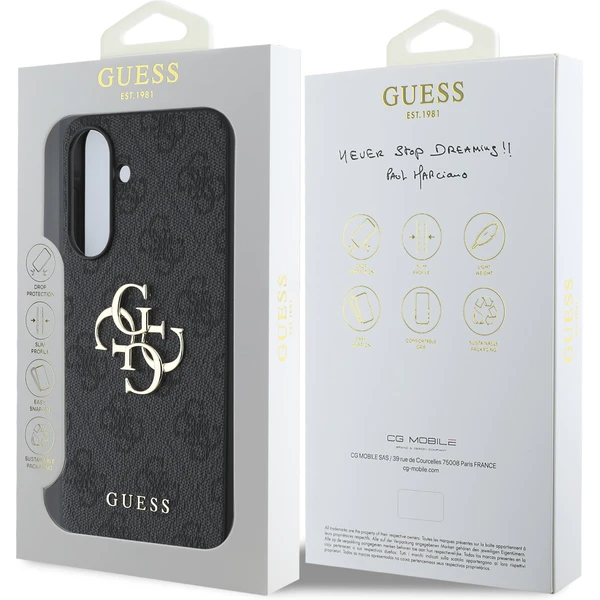Guess PU 4G Metal Logo kryt Samsung Galaxy A36 šedý - Pouzdra - Obrázek aa37d53a25db4e40bb6e540636cd8377