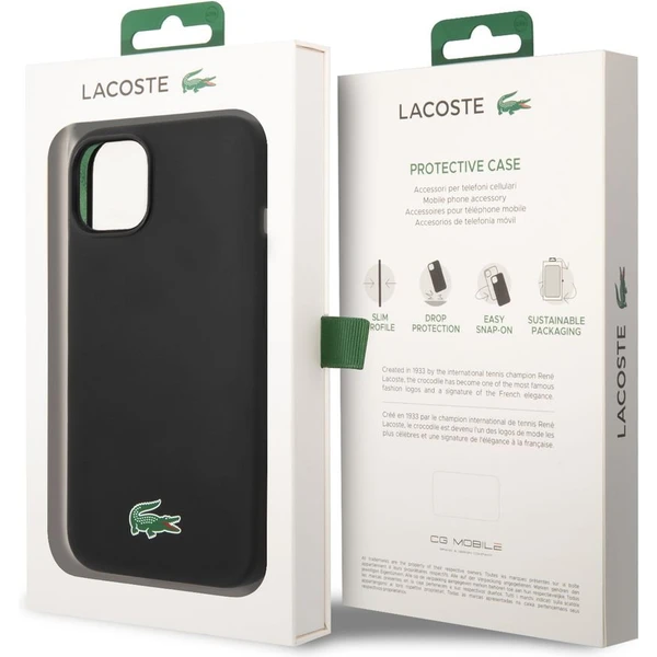 Lacoste Liquid Silicone Microfiber Croc Logo MagSafe kryt iPhone 13/14/15 černý - Pouzdra - Obrázek aa4862e0ee2d46f48d1e929657b8b33c