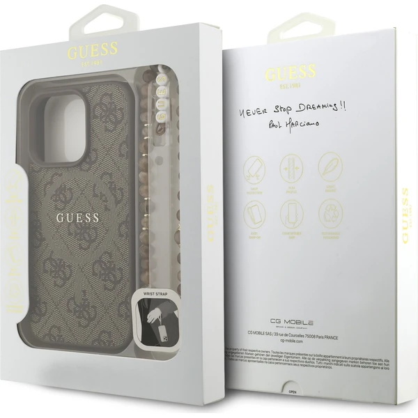 Guess PU Leather 4G Colored Ring Strap MagSafe kryt iPhone 16 Pro hnědý - Pouzdra - Obrázek aa787c7e57f44b519851047411972924
