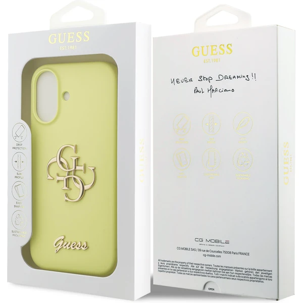 Guess Liquid Silicone 4G Metal Logo kryt iPhone 17 žlutý - Pouzdra - Obrázek aab985e78ca44f1fa602bc4f317a2cba