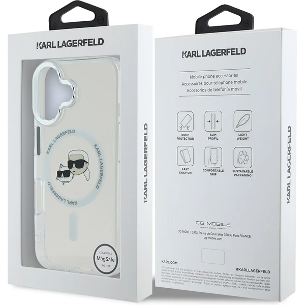 Karl Lagerfeld IML K&CH Heads Metal Frame MagSafe kryt pro iPhone 16 Plus čirý - Pouzdra - Obrázek aaf8d50f7a9345028e0fa6384c7af4ce