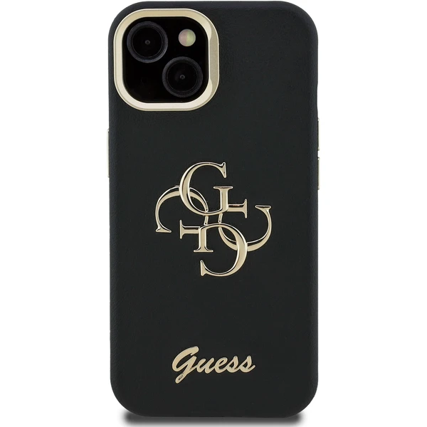 Guess PU Grained 4G Logo Stand Camera Frame kryt iPhone 15 černý - Pouzdra - Obrázek ab29d488d7a045a79020646c2339d71d