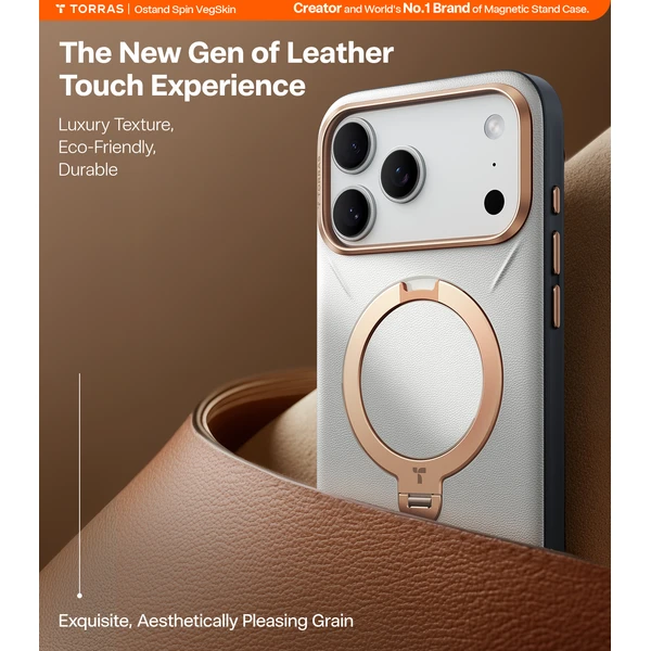 Torras Ostand Q3 VegSkin MagSafe kryt iPhone 17 Pro Max pearl gray - Pouzdra - Obrázek ab4704b016814e18bfdfe211e3693772