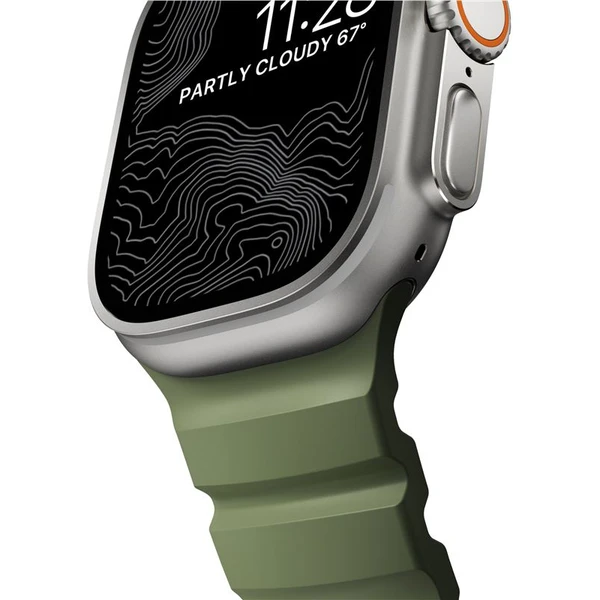 Nomad Rocky Point Band řemínek Apple Watch 49/45/44/42mm stříbrný/tmavě zelený - Řemínky - Obrázek ab63ef74e37742e6b36fdd1b15d0ccb8