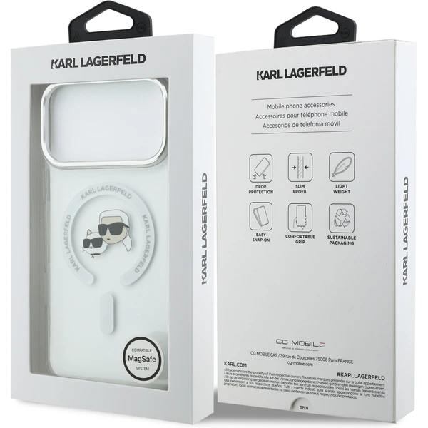 Karl Lagerfeld IML K&CH Heads Metal Frame MagSafe kryt iPhone 17 Pro Max čirý - Pouzdra - Obrázek ab907c4e70c442fea9fc366eb4a45f79