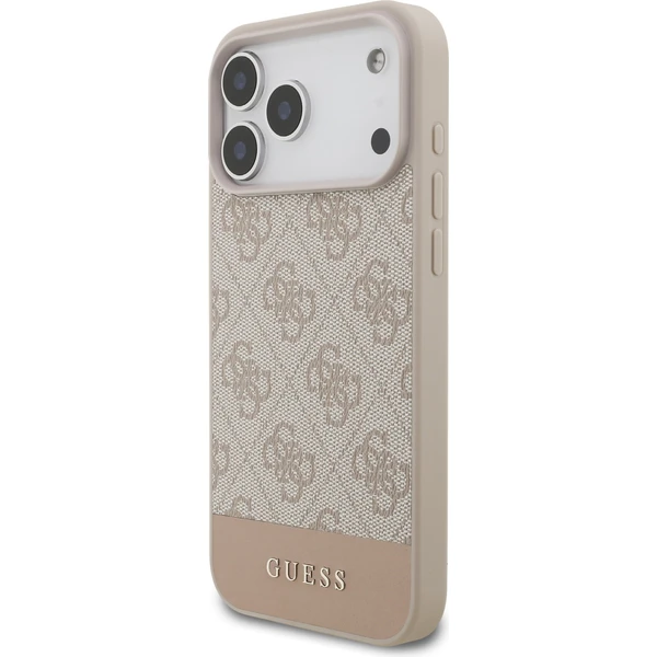 Guess PU 4G Stripe Zadní Kryt pro iPhone 17 Pro Max růžový - Pouzdra - Obrázek abc8950a4d9343ad92aedac234a66cd2