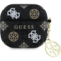 Guess PU 4G Peony Charm pouzdro AirPods 4 černé - Pouzdra