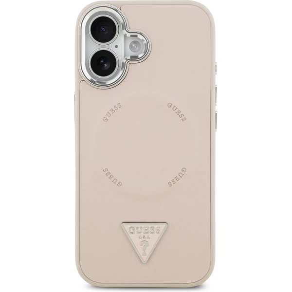 Guess PU Leather Triangle Logo MagSafe kryt iPhone 17 růžový - Pouzdra - Obrázek abef2bbca11a49d2a7016baa2c4a9894
