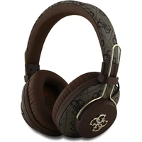 Guess PU 4G Metal Logo ENC bezdrátová sluchátka hnědá - Sluchátka