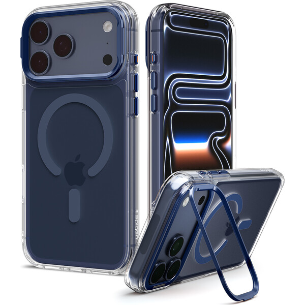 Spigen Ultra Hybrid Optik S MagSafe kryt iPhone 18 Pro Max/17 Pro Max clear deep blue
