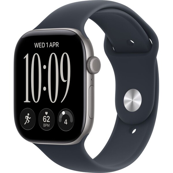 Apple Watch Series 12 (42mm) Space Gray Aluminum with Navy Blue Sport Band S/M