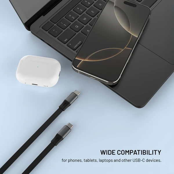 FIXED Retractable Cable navíjecí kabel s USB-C/USB-C, 1m, PD 100W, 480Mbps šedý - Kabely a redukce - Obrázek ac7f320cd80345fb99076a92389aa076