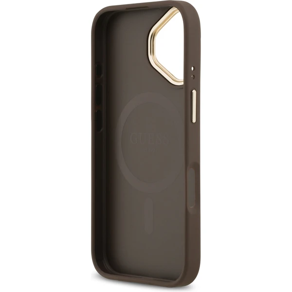 Guess PU Leather 4G Gold Frame MagSafe kryt iPhone 17 hnědý - Pouzdra - Obrázek ac858800a5fe4c3d940c21247b170aff