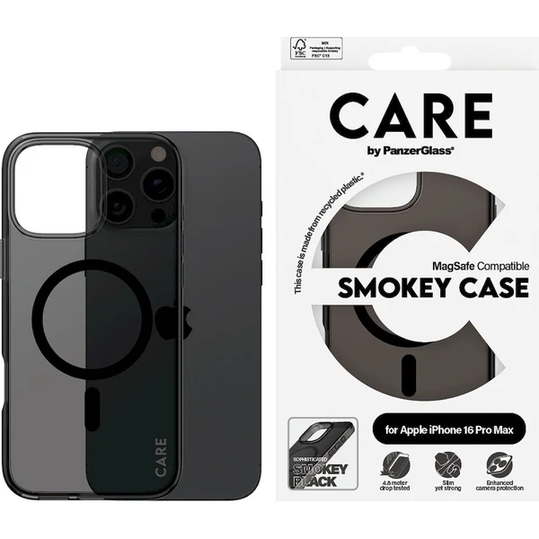 PanzerGlass® CARE kryt Apple iPhone 16 Pro Max MagSafe Smokey kouřový/černý - Pouzdra - Obrázek acb374a4979f49e7a58ac03c0d0c2850