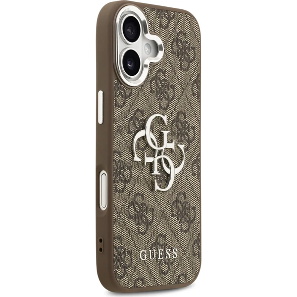 Guess PU 4G Metal Logo kryt iPhone 17 stříbrný/hnědý - Pouzdra - Obrázek acbbb3fdab664674a188c68baa031753