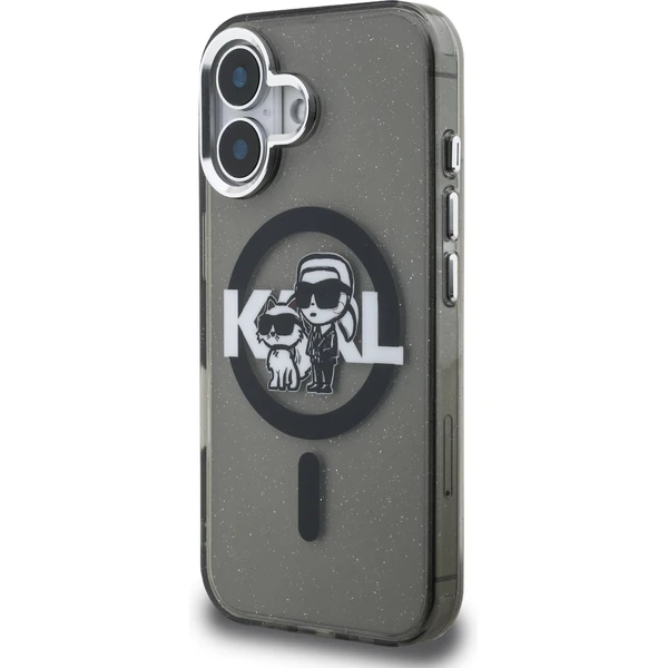 Karl Lagerfeld IML Glitter Karl and Choupette Sketch MagSafe kryt iPhone 16 černý - Pouzdra - Obrázek acfc91391abe44c8b4517e22baa8d7c5