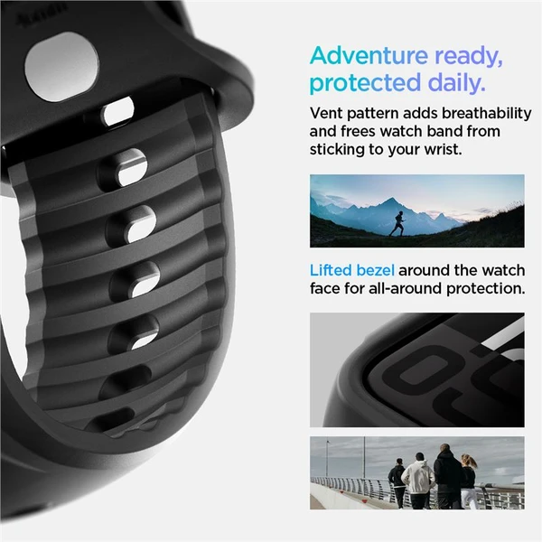 Spigen Liquid Air Pro kryt s řemínkem Apple Watch 10/11 (46mm) černý - Pouzdra - Obrázek ad0861fd7d204f6b82fa4b61bd514e4a