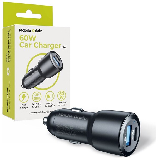 Nabíječka do auta Mobile Origin Car Charger 60W USB-C a USB-A