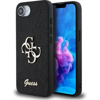 Guess PU Fixed Glitter 4G Metal Logo kryt iPhone 17e/16e černý - Pouzdra