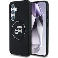 Karl Lagerfeld Liquid Silicone K&CH Heads MagSafe kryt Samsung Galaxy S25 černý - Pouzdra