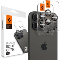 Spigen Glass tR EZ Fit Optik Pro skla iPhone 17-16 Pro/17-16 Pro Max pouštní titan (2 ks) - Ochranné folie a skla