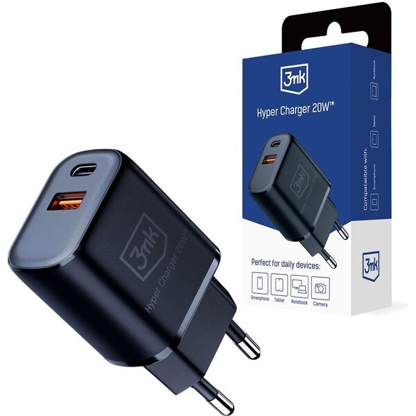 3mk Hyper Charger 20W síťová nabíječka černá