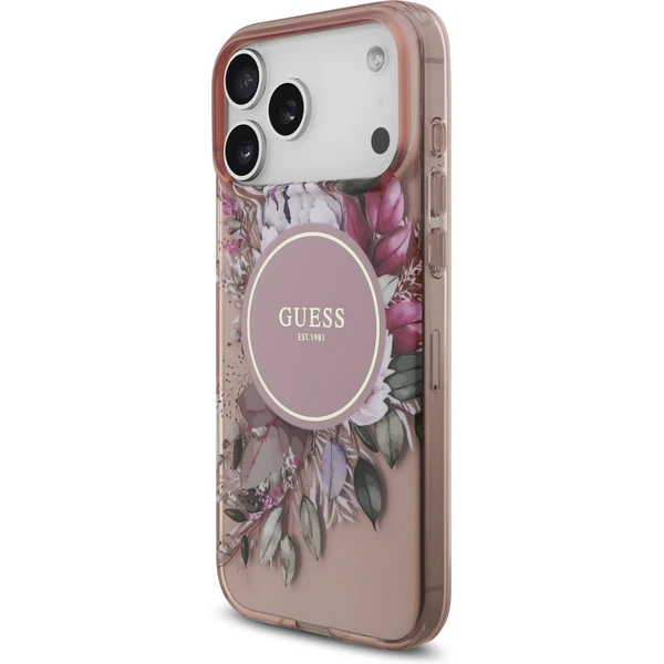 Guess IML Flowers Strap MagSafe kryt iPhone 17 Pro Max růžový - Pouzdra - Obrázek ae63c4757d694cc29e72b3731e634726