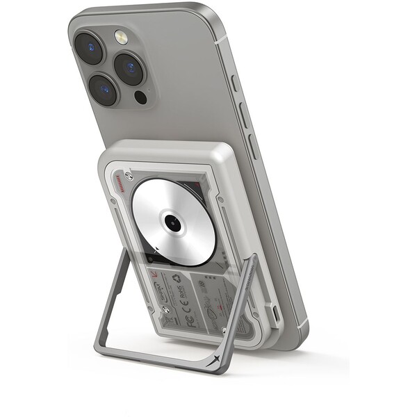 SKINARMA Nexus Nova MagSafe powerbanka se stojánkem, USB-C, PD (5000 mah) světle šedá