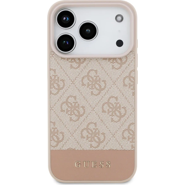Guess PU 4G Stripe Zadní Kryt pro iPhone 17 Pro růžový - Pouzdra - Obrázek aec5d7af315f45c98bc0d73c841aa8f1