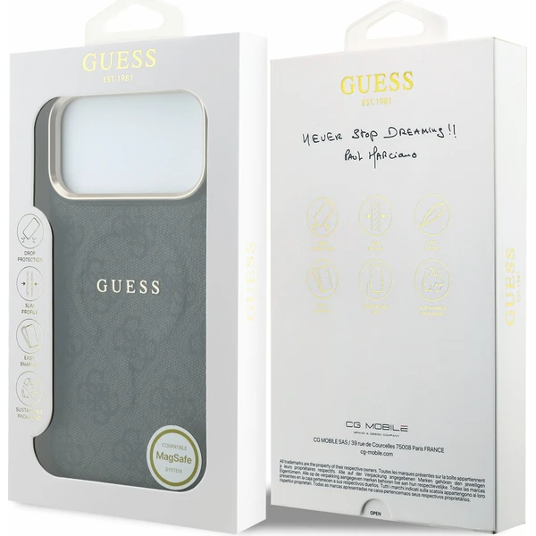 Guess PU Leather 4G Gold Frame Embossed MagSafe kryt iPhone 18 Pro černý - Pouzdra - Obrázek aecedcec16da47f59c59944e9d7f5981
