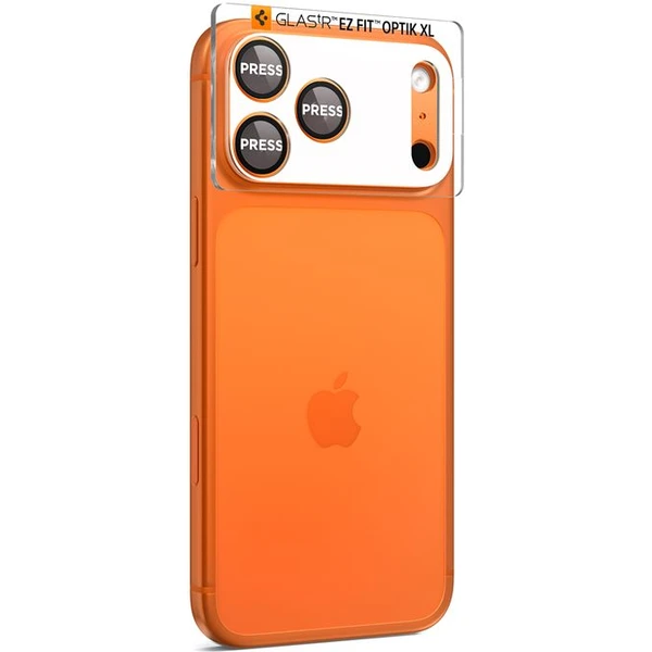 Spigen Glass tR EZ Fit Optik Pro XL sklo na fotoaparát iPhone 17 Pro Max oranžové - Ochranné folie a skla - Obrázek aed88907633d473b8c063c5d378a9a7e