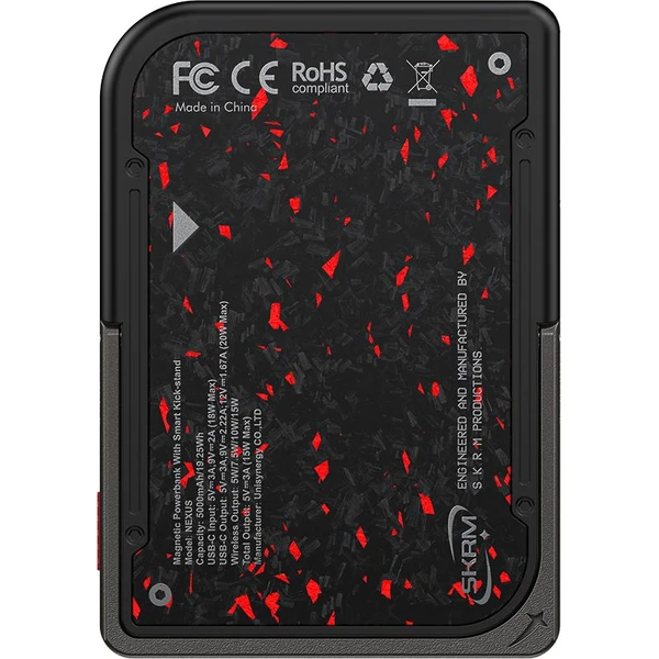 SKINARMA Vektor Nexus MagSafe powerbanka (5000 mAh) 20W, USB-C PD, Black/Red - Powerbanky - Obrázek aee26b94eca24660bc404dabec70397e