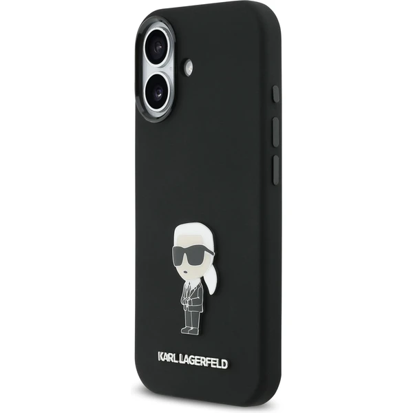Karl Lagerfeld Liquid Silicone Metal Ikonik kryt iPhone 17 černý - Pouzdra - Obrázek af143ccab12448baada4826fa218a5e4