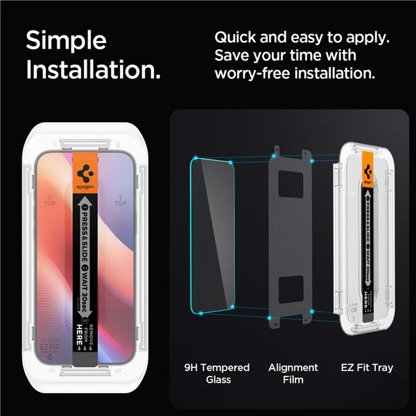Spigen Glass tR EZ Fit tvrzené sklo iPhone 17 Pro Max/16 Pro Max čiré (2 ks) - Ochranné folie a skla - Obrázek af1fb07cdb234ee2a17504b6fe04f6a2