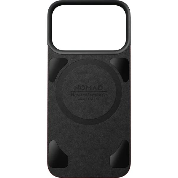 Nomad Magnetic Leather Back (Horween) MagSafe kožený kryt iPhone 17 Pro/18 Pro Burgundy - Pouzdra - Obrázek af347521288c4894a201b3d1d19b3a38
