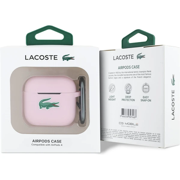 Lacoste Liquid Silicone Croc Logo pouzdro AirPods 4 růžové - Pouzdra - Obrázek af4621821f814edebca37a2833b5589c
