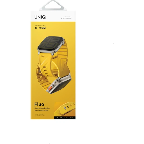 UNIQ Fluo Magnetický řemínek pro Apple Watch (49-40mm) Golden Yellow - Řemínky - Obrázek af46b0c9948c47e6a20bf8a44a07f2ed