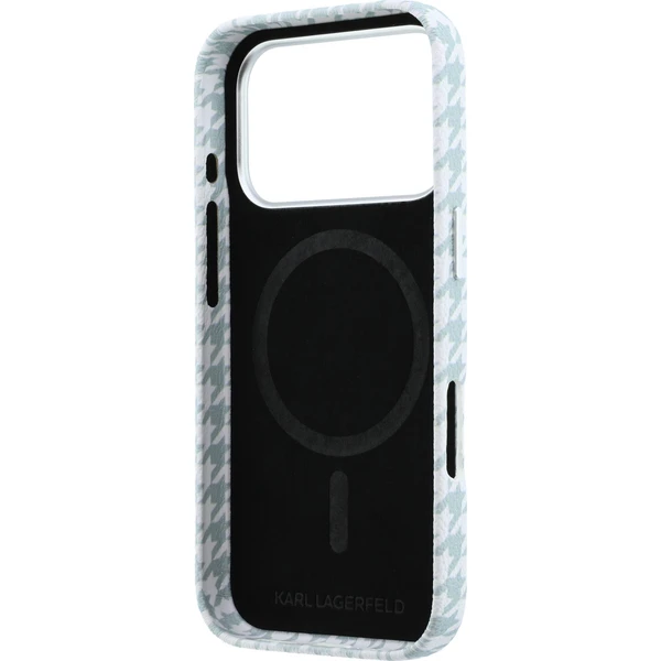 Karl Lagerfeld PU Houndstooth Resin Plate MagSafe kryt iPhone 17 Pro modrý - Pouzdra - Obrázek af74b1f7ebbb4df8a36dcfeec763d6bc