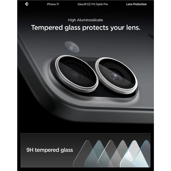 Spigen Glass tR EZ Fit Optik Pro skla iPhone 17 silver (2 ks) - Ochranné folie a skla - Obrázek af7e28793b0d42b48323b3ddf7247b4d