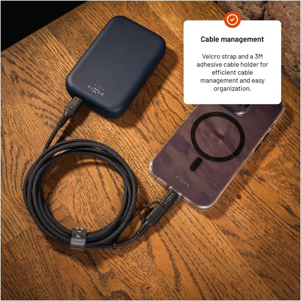 FIXED 2v1 napájecí kabel 60W 2m černý - Kabely a redukce - Obrázek afa5408b16a944389373a7ef65d5d094
