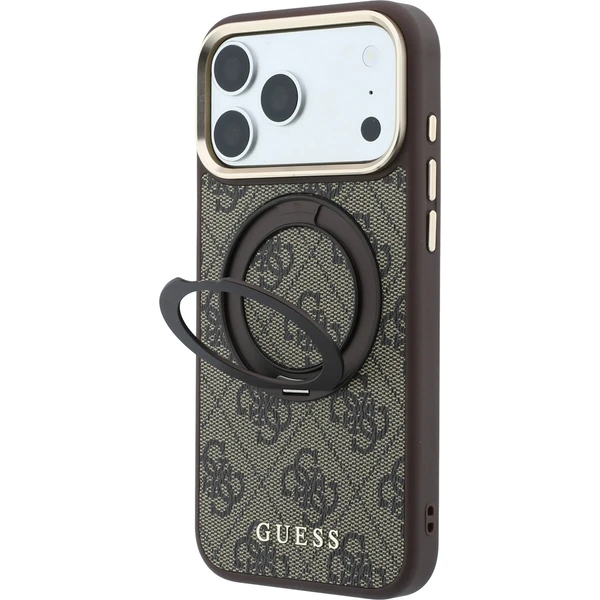 Guess PU 4G Ring Stand MagSafe kryt iPhone 18 Pro hnědý - Pouzdra - Obrázek afa976ca07a14efbbefadedee24b8be6