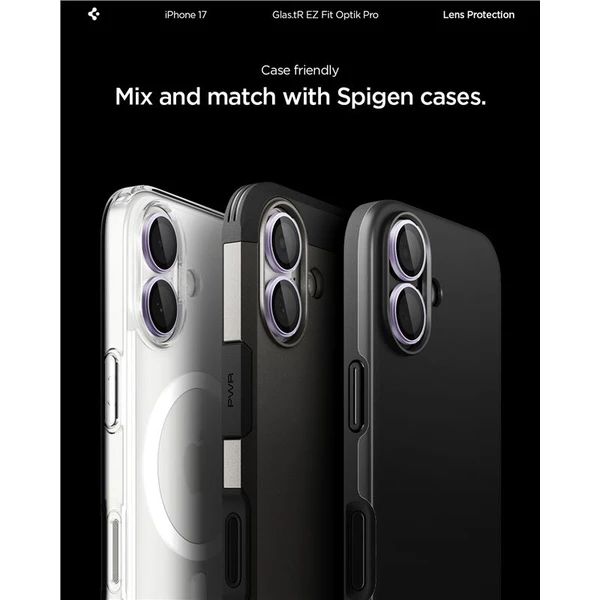 Spigen Glass tR EZ Fit Optik Pro skla iPhone 17 purple (2 ks) - Ochranné folie a skla - Obrázek afb22094f1414876a3f76ab49ecc63ba