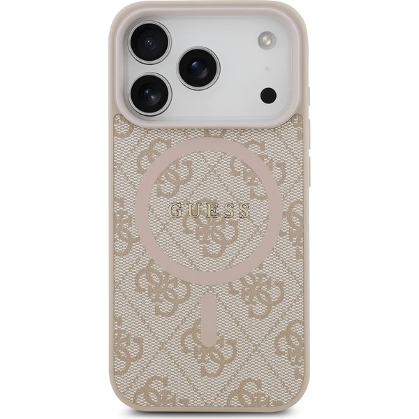 Guess PU Leather 4G Colored Ring MagSafe Zadní Kryt pro iPhone 17 Pro růžový - Pouzdra - Obrázek afd9c13e94574df284d4353d118edb35