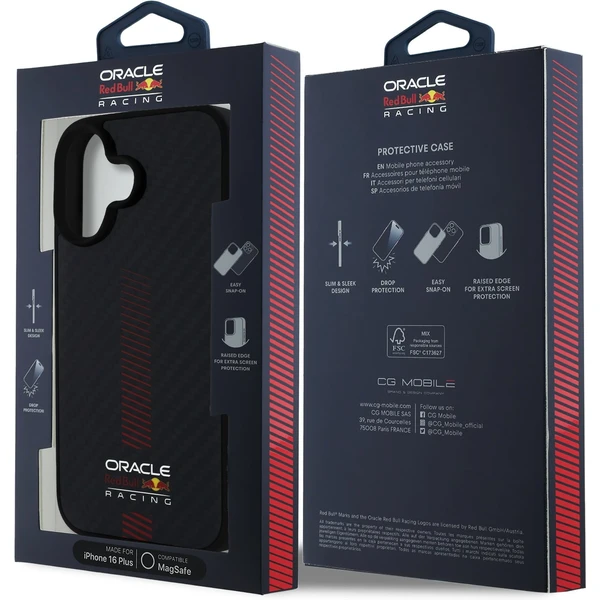 Oracle Red Bull Racing Carbon Powerbar MagSafe kryt iPhone 16 Plus černý - Pouzdra - Obrázek afe462f94dec43cf9d5a7412cba2139c
