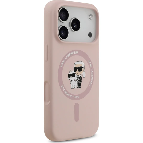 Karl Lagerfeld Liquid Silicone Karl and Choupette MagSafe kryt iPhone 18 Pro růžový - Pouzdra - Obrázek b034ec8cb1e4456890c16b41a9432ed8